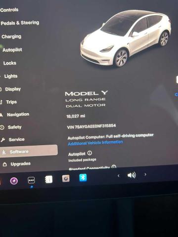 Photo 7 VIN: 7SAYGAEE0NF315854 - TESLA MODEL Y 