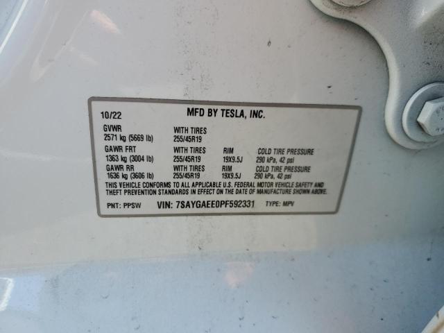 Photo 13 VIN: 7SAYGAEE0PF592331 - TESLA MODEL Y 