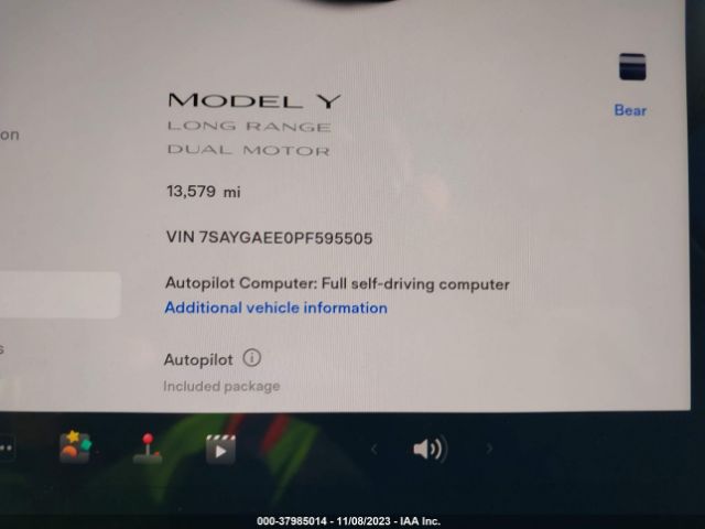 Photo 6 VIN: 7SAYGAEE0PF595505 - TESLA MODEL Y 