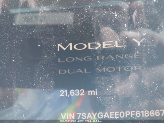 Photo 6 VIN: 7SAYGAEE0PF618667 - TESLA MODEL Y 