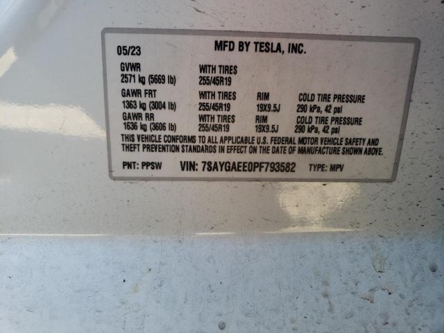 Photo 11 VIN: 7SAYGAEE0PF793582 - TESLA MODEL Y 