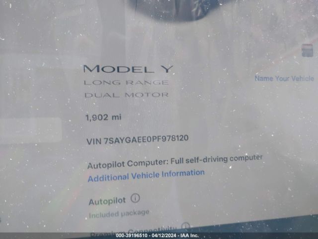 Photo 6 VIN: 7SAYGAEE0PF978120 - TESLA MODEL Y 