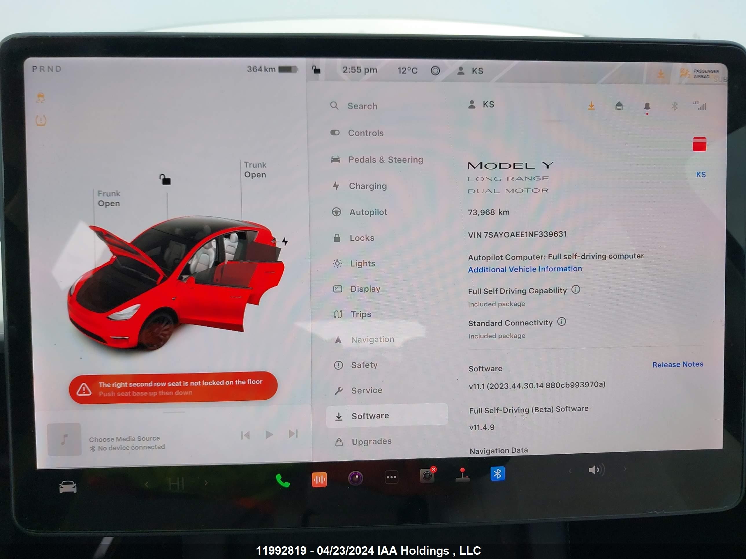 Photo 6 VIN: 7SAYGAEE1NF339631 - TESLA MODEL Y 