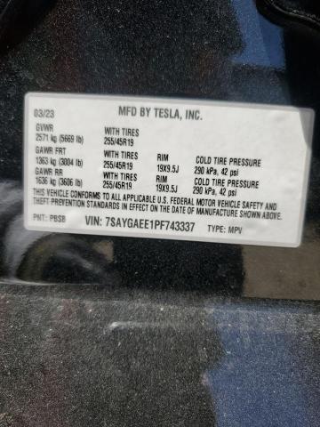 Photo 13 VIN: 7SAYGAEE1PF743337 - TESLA MODEL Y 