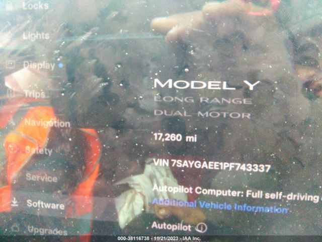 Photo 6 VIN: 7SAYGAEE1PF743337 - TESLA MODEL Y 