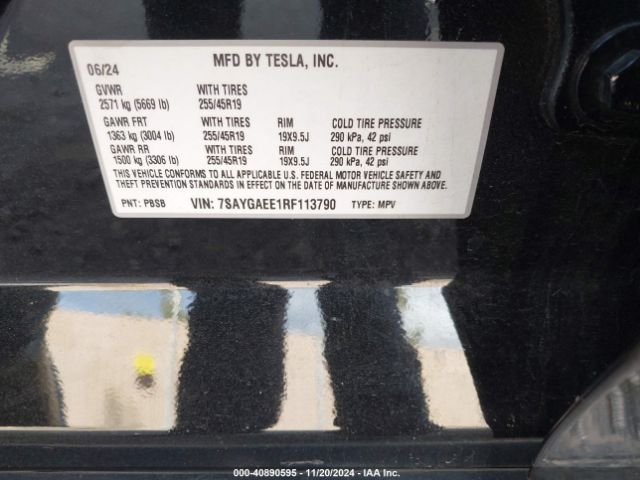 Photo 8 VIN: 7SAYGAEE1RF113790 - TESLA MODEL Y 