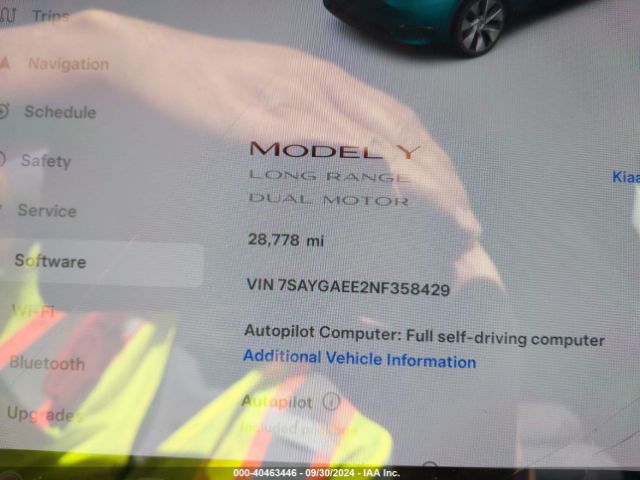 Photo 6 VIN: 7SAYGAEE2NF358429 - TESLA MODEL Y 