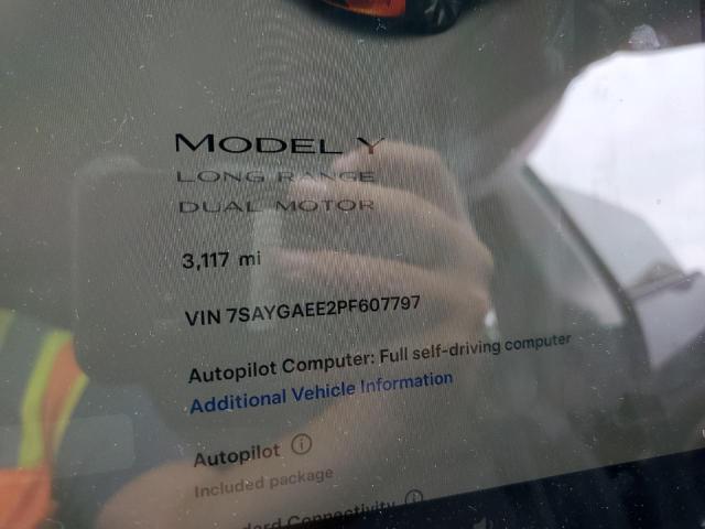 Photo 8 VIN: 7SAYGAEE2PF607797 - TESLA MODEL Y 