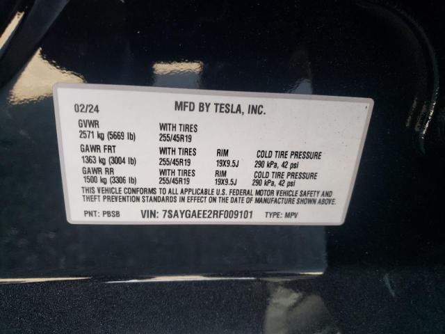 Photo 11 VIN: 7SAYGAEE2RF009101 - TESLA MODEL Y 