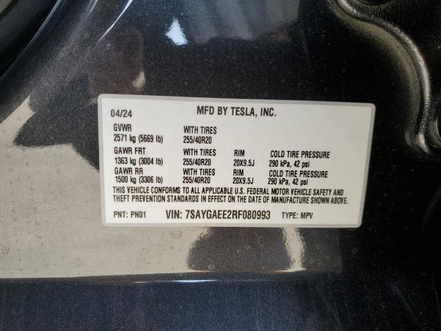 Photo 11 VIN: 7SAYGAEE2RF080993 - TESLA MODEL Y 