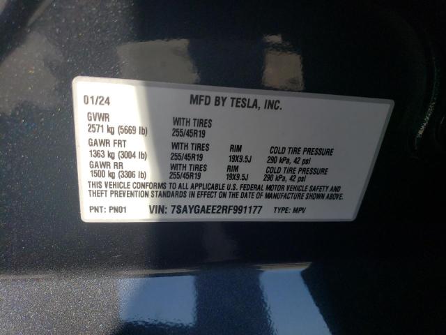 Photo 12 VIN: 7SAYGAEE2RF991177 - TESLA MODEL Y 