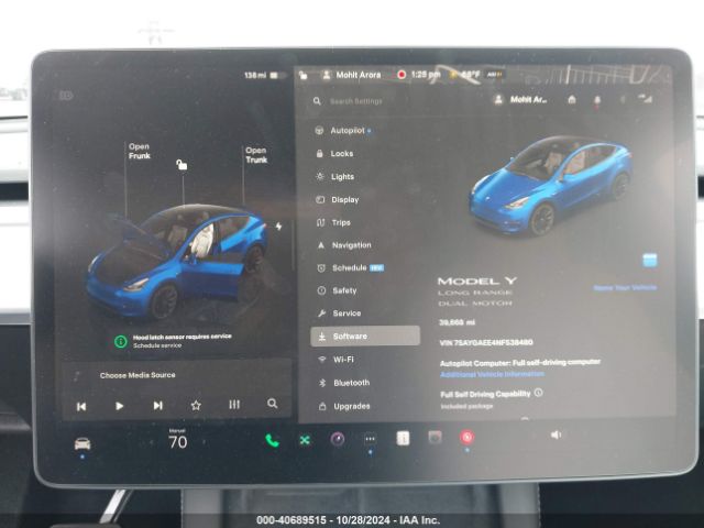 Photo 6 VIN: 7SAYGAEE4NF538480 - TESLA MODEL Y 