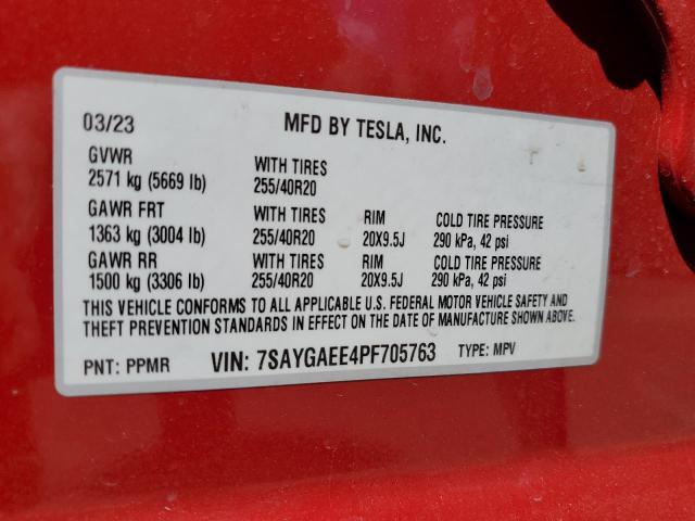 Photo 12 VIN: 7SAYGAEE4PF705763 - TESLA MODEL Y 