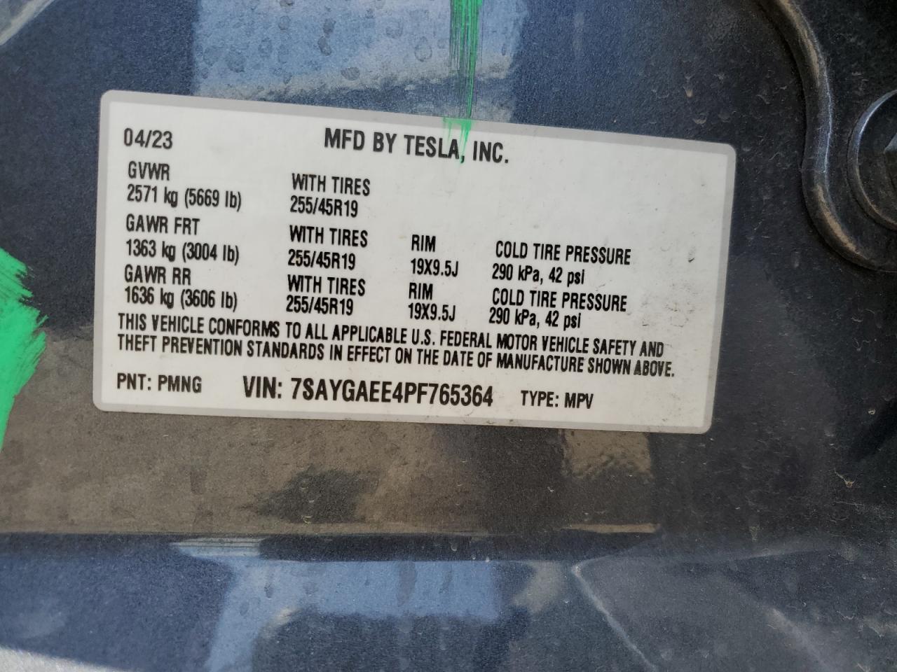 Photo 12 VIN: 7SAYGAEE4PF765364 - TESLA MODEL Y 