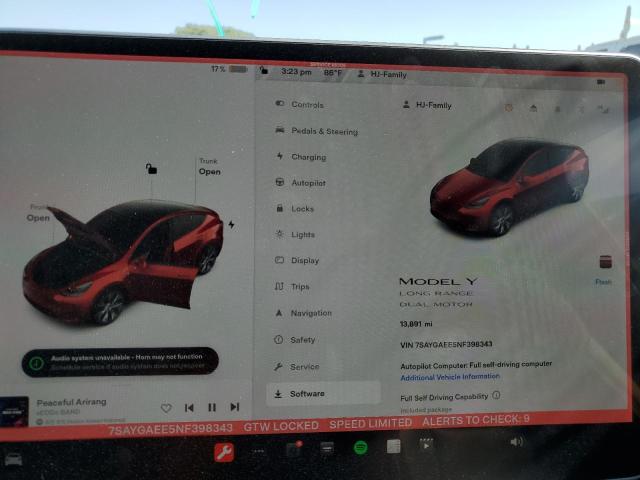 Photo 8 VIN: 7SAYGAEE5NF398343 - TESLA MODEL Y 