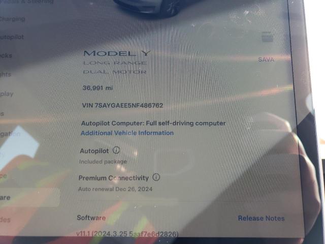 Photo 8 VIN: 7SAYGAEE5NF486762 - TESLA MODEL Y 