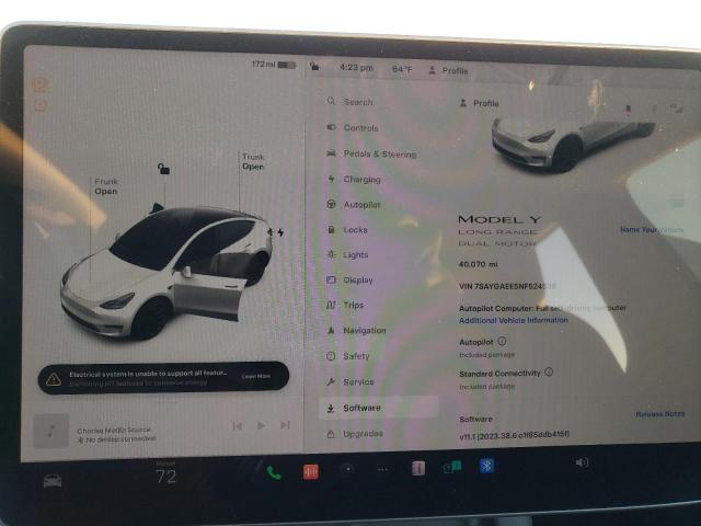 Photo 8 VIN: 7SAYGAEE5NF524538 - TESLA MODEL Y 