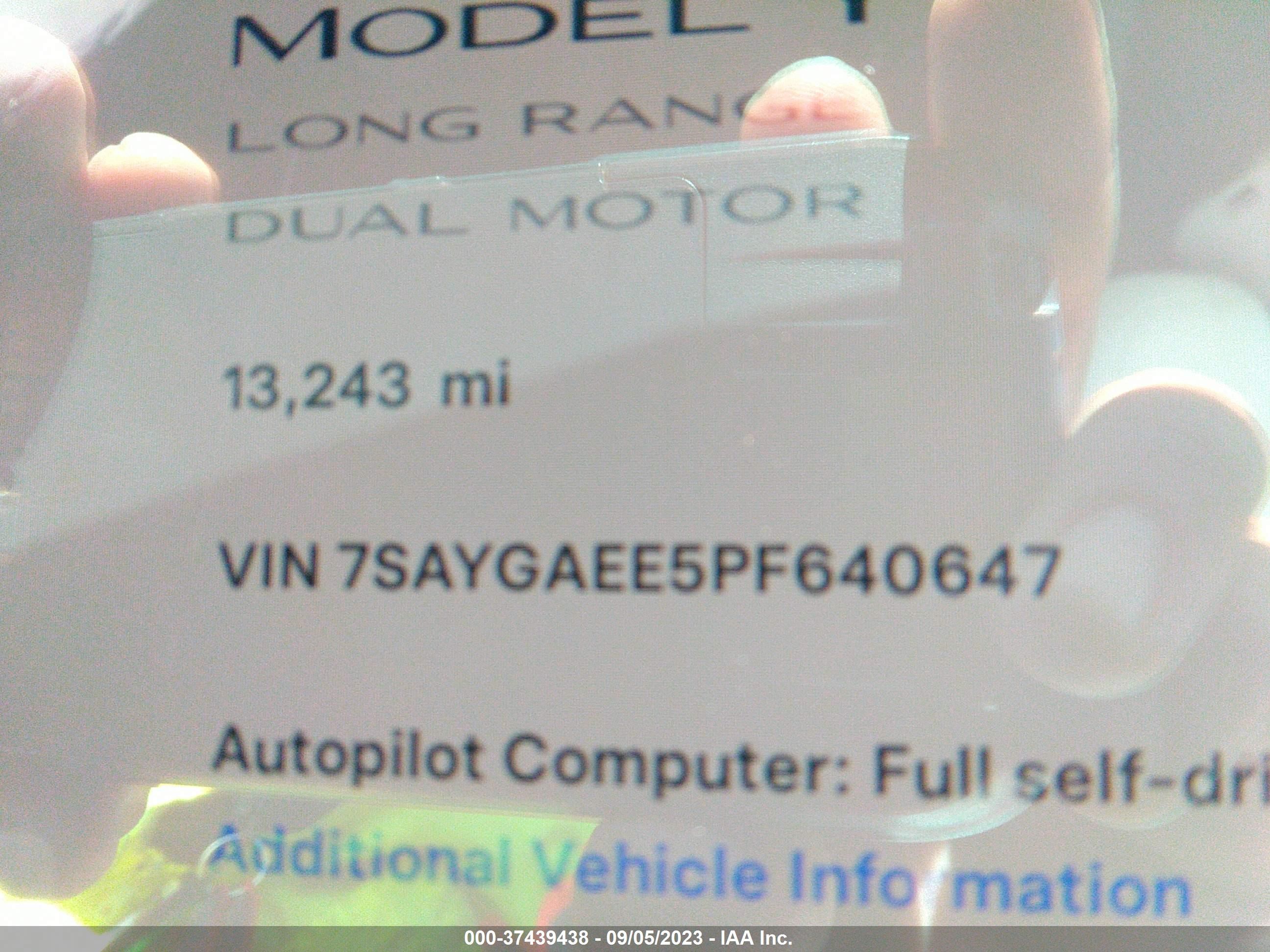 Photo 6 VIN: 7SAYGAEE5PF640647 - TESLA MODEL Y 