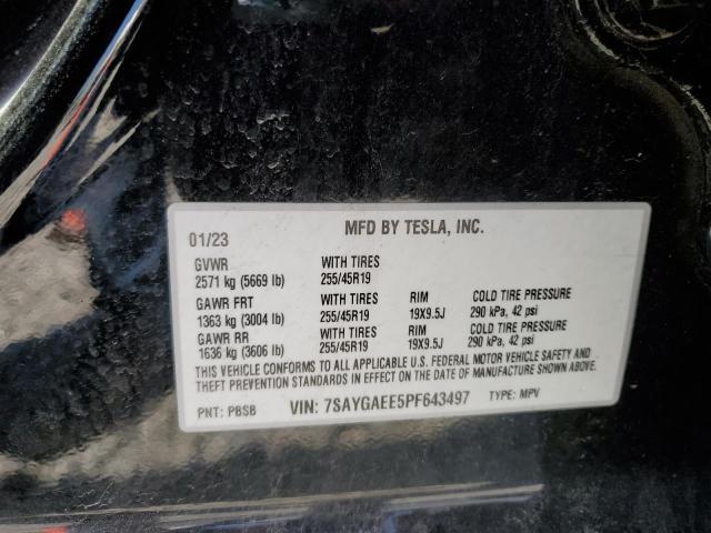 Photo 13 VIN: 7SAYGAEE5PF643497 - TESLA MODEL Y 