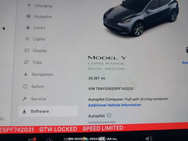 Photo 6 VIN: 7SAYGAEE5PF742031 - TESLA MODEL Y 