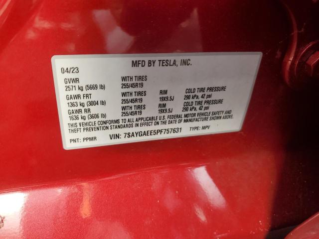 Photo 11 VIN: 7SAYGAEE5PF757631 - TESLA MODEL Y 