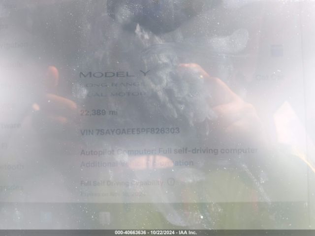 Photo 6 VIN: 7SAYGAEE5PF826303 - TESLA MODEL Y 