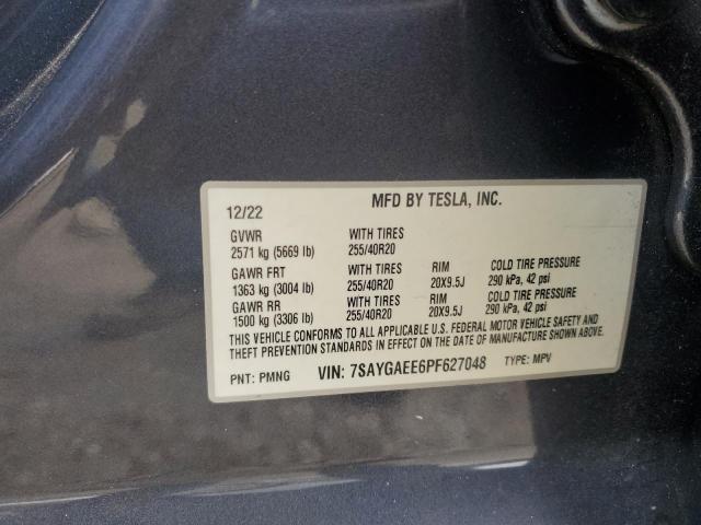 Photo 12 VIN: 7SAYGAEE6PF627048 - TESLA MODEL Y 