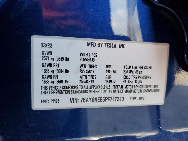 Photo 11 VIN: 7SAYGAEE6PF747240 - TESLA MODEL Y 