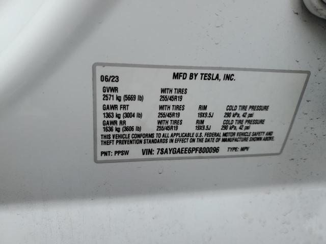 Photo 12 VIN: 7SAYGAEE6PF800096 - TESLA MODEL Y 