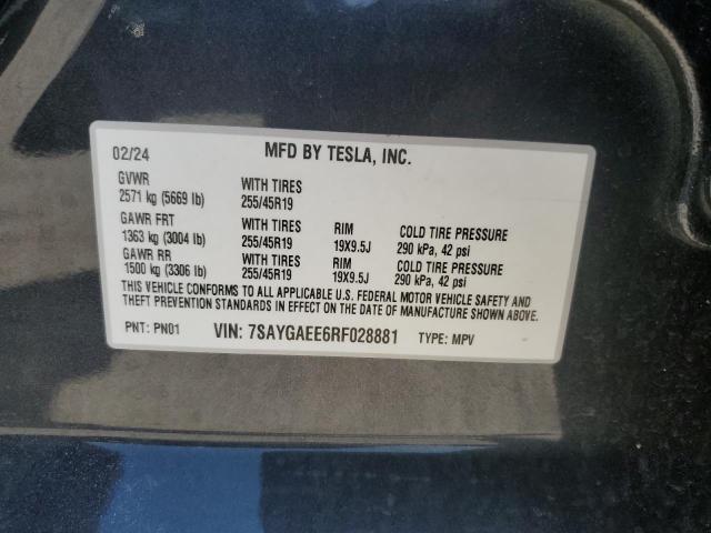 Photo 13 VIN: 7SAYGAEE6RF028881 - TESLA MODEL Y 