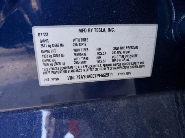 Photo 11 VIN: 7SAYGAEE7PF662911 - TESLA MODEL Y 