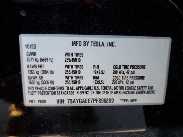 Photo 11 VIN: 7SAYGAEE7PF896899 - TESLA MODEL Y 