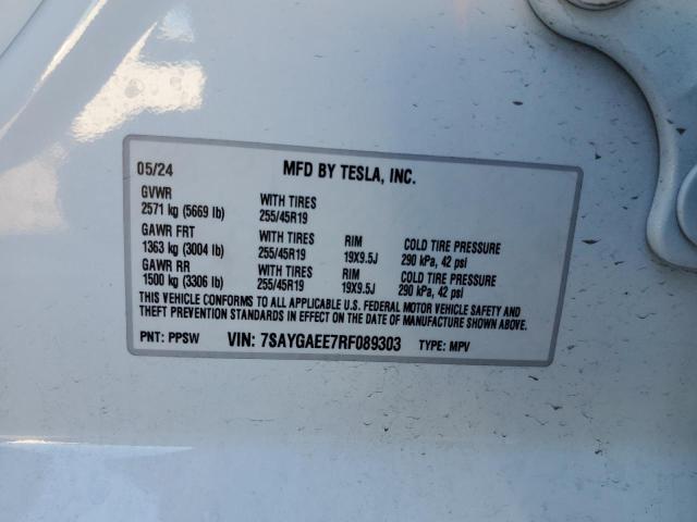 Photo 13 VIN: 7SAYGAEE7RF089303 - TESLA MODEL Y 