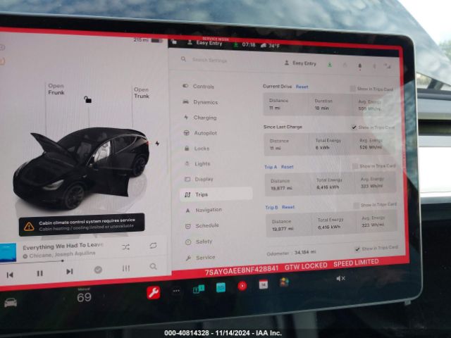 Photo 6 VIN: 7SAYGAEE8NF428841 - TESLA MODEL Y 