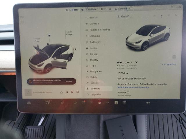 Photo 8 VIN: 7SAYGAEE8NF514568 - TESLA MODEL Y 