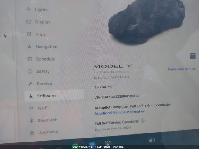 Photo 6 VIN: 7SAYGAEE8PF610509 - TESLA MODEL Y 