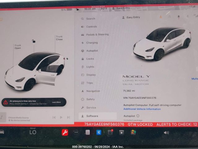 Photo 6 VIN: 7SAYGAEE9NF560376 - TESLA MODEL Y 