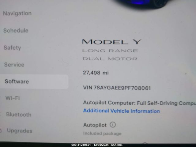 Photo 6 VIN: 7SAYGAEE9PF708061 - TESLA MODEL Y 