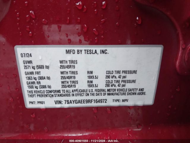 Photo 8 VIN: 7SAYGAEE9RF164972 - TESLA MODEL Y 