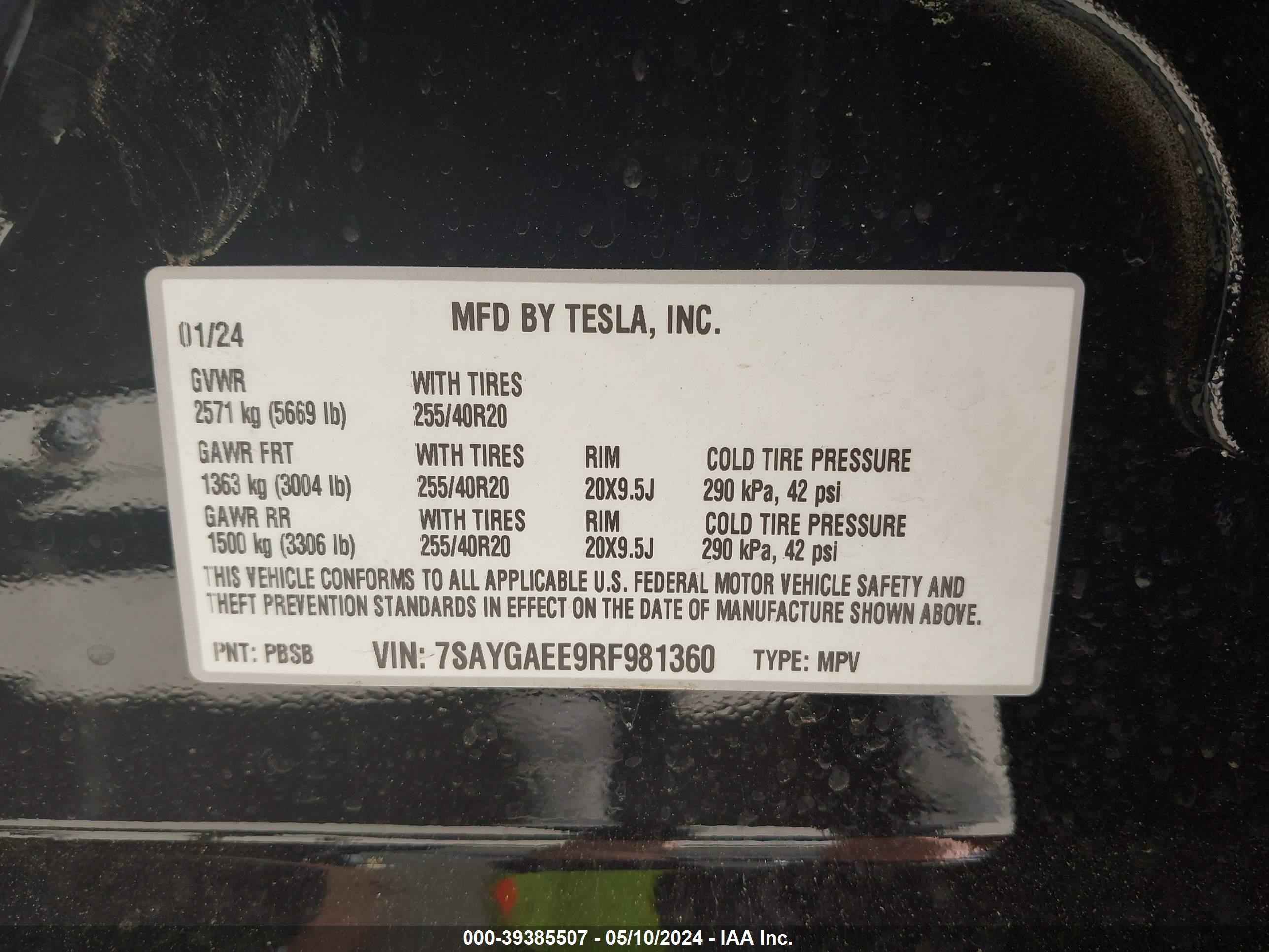 Photo 8 VIN: 7SAYGAEE9RF981360 - TESLA MODEL Y 