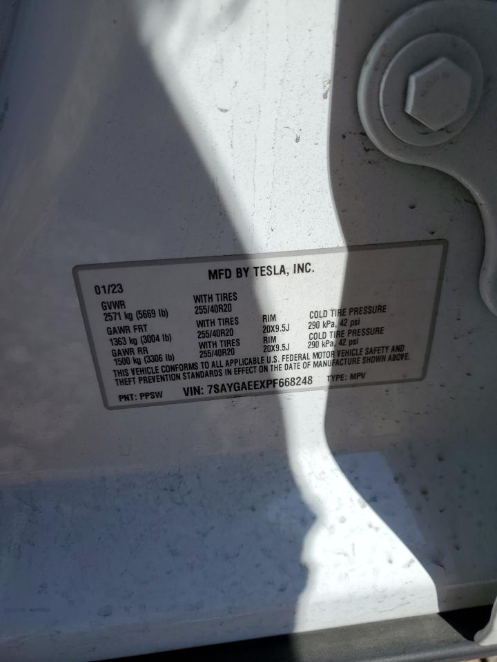 Photo 11 VIN: 7SAYGAEEXPF668248 - TESLA MODEL Y 