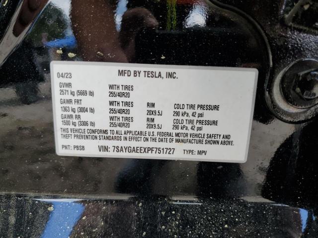 Photo 11 VIN: 7SAYGAEEXPF751727 - TESLA MODEL Y 