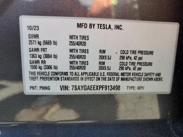 Photo 12 VIN: 7SAYGAEEXPF913498 - TESLA MODEL Y 