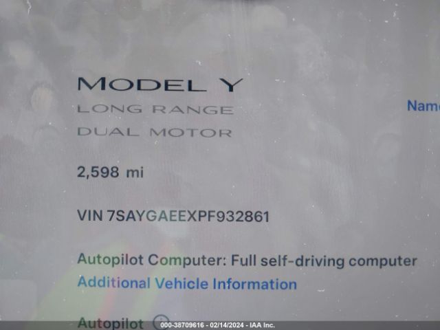 Photo 6 VIN: 7SAYGAEEXPF932861 - TESLA MODEL Y 