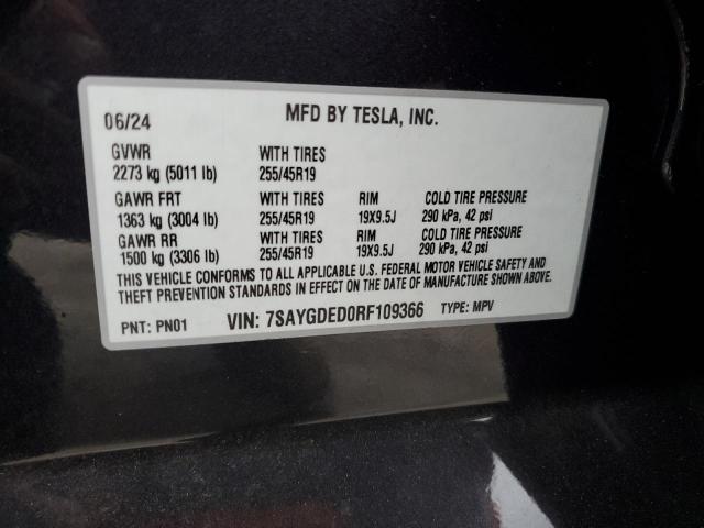 Photo 12 VIN: 7SAYGDED0RF109366 - TESLA MODEL Y 