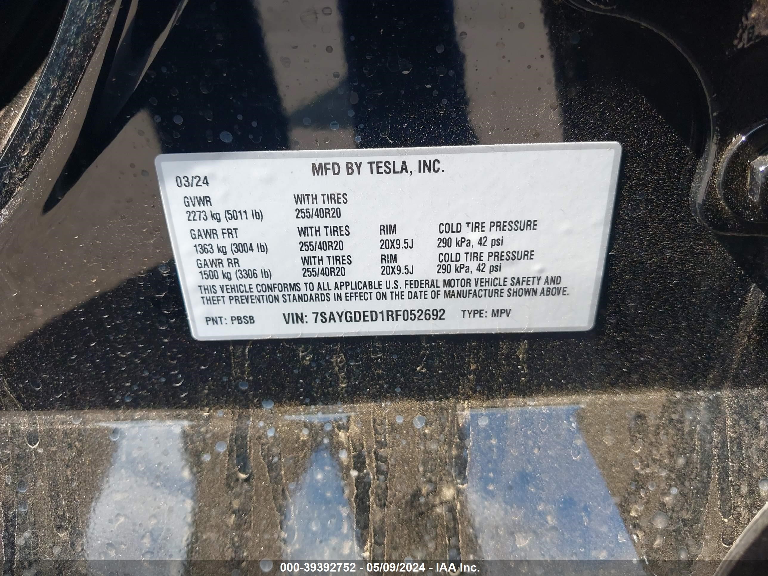 Photo 8 VIN: 7SAYGDED1RF052692 - TESLA MODEL Y 