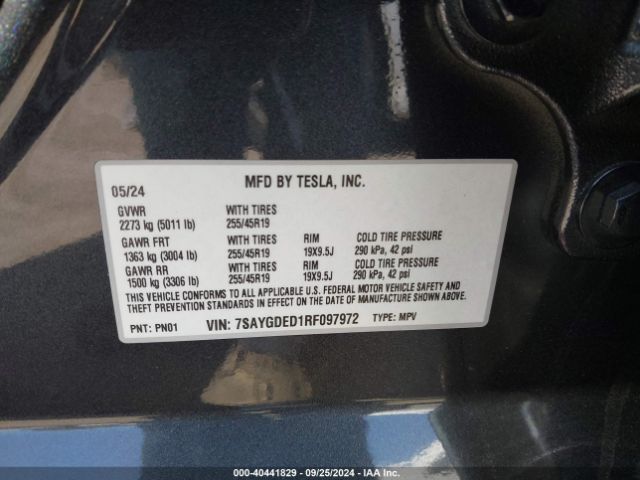 Photo 8 VIN: 7SAYGDED1RF097972 - TESLA MODEL Y 