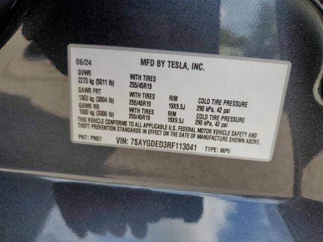 Photo 12 VIN: 7SAYGDED3RF113041 - TESLA MODEL Y 