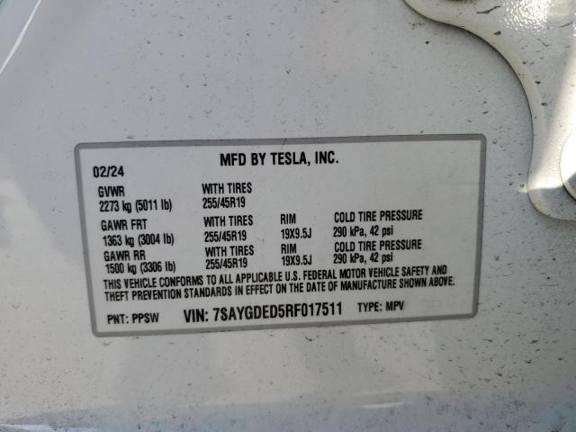 Photo 13 VIN: 7SAYGDED5RF017511 - TESLA MODEL Y 