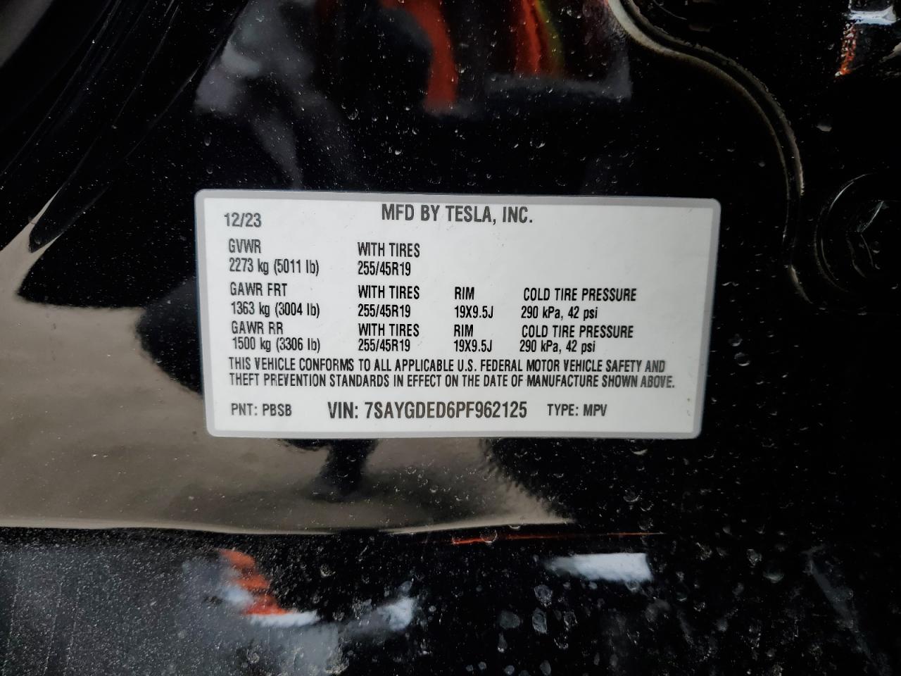 Photo 11 VIN: 7SAYGDED6PF962125 - TESLA MODEL Y 